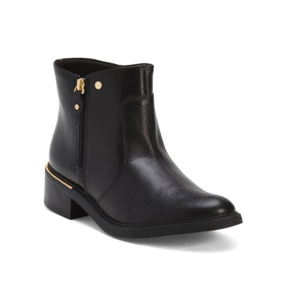 COMFORTFLEX Black Made In Brazil Leather Comfort Booties - Picture 1 of 2
